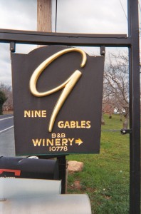 Winery Sign with Gold Leaf