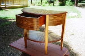 Zebra wood and lace wood table
